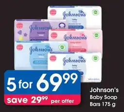 Clicks Johnson's Baby Soap Bars offer