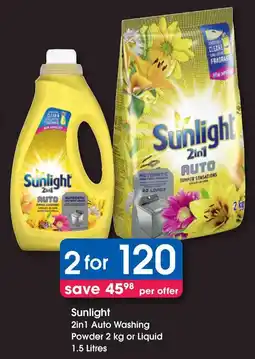 Clicks Sunlight 2in1 Auto Washing Powder or Liquid offer