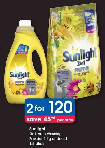 Clicks Sunlight 2in1 Auto Washing Powder or Liquid offer
