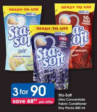 Clicks Sta-Soft Ultra Concentrate Fabric Conditioner Doy Packs offer