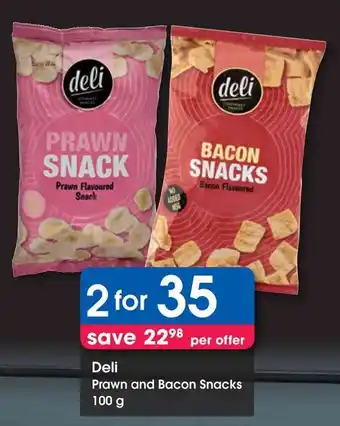 Clicks Deli Prawn and Bacon Snacks offer