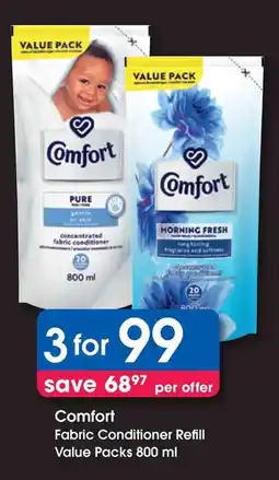 Clicks Comfort Fabric Conditioner Refill Value Packs offer