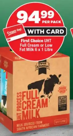 OK Foods First Choice UHT Full Cream or Low Fat Milk offer