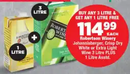 OK Foods Robertson Winery Johannisberger, Crisp Dry White or Extra Light Wine offer
