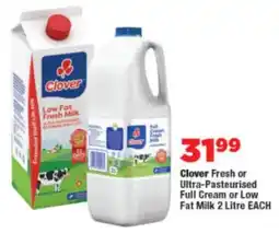 OK Foods Clover Fresh or Ultra-Pasteurised Full Cream or Low Fat Milk offer