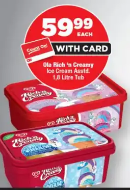 OK Foods Ola Rich 'n Creamy Ice Cream Asstd. Tub offer