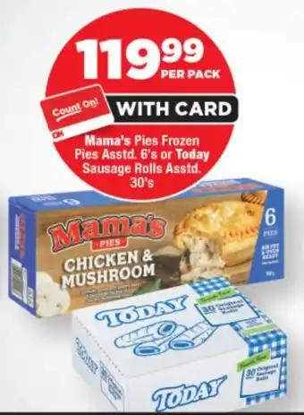 OK Foods Mama's Pies Frozen Pies Asstd. or Today Sausage Rolls Asstd. offer