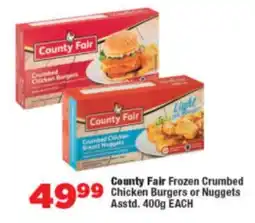 OK Foods County Fair Frozen Crumbed Chicken Burgers or Nuggets Asstd. offer
