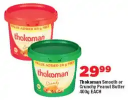 OK Foods Thokoman Smooth or Crunchy Peanut Butter offer