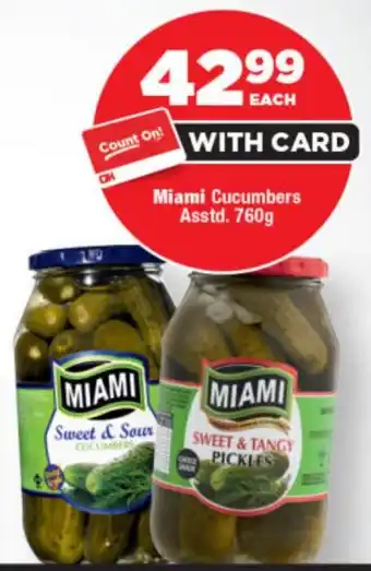 OK Foods Miami Cucumbers Asstd. offer