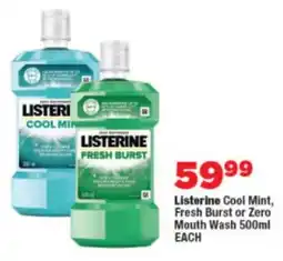 OK Foods Listerine Cool Mint, Fresh Burst or Zero Mouth Wash offer