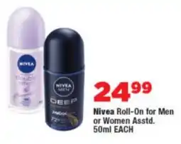 OK Foods Nivea Roll-On for Men or Women Asstd. offer