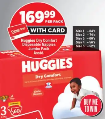 OK Foods Huggies Dry Comfort Disposable Nappies Jumbo Pack Asstd. offer