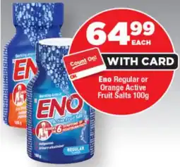 OK Foods Eno Regular or Orange Active Fruit Salts offer