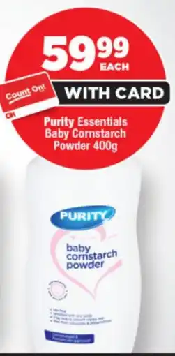 OK Foods Purity Essentials Baby Cornstarch Powder offer