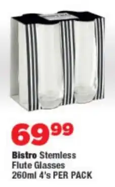 OK Foods Bistro Stemless Flute Glasses offer