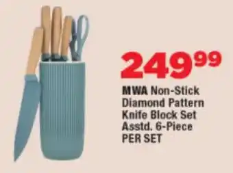 OK Foods MWA Non-Stick Diamond Pattern Knife Block Set Asstd. offer