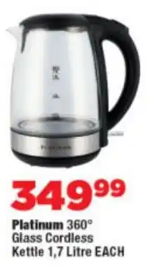 OK Foods Platinum 360° Glass Cordless Kettle offer