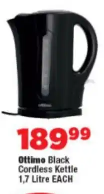 OK Foods Ottimo Black Cordless Kettle offer
