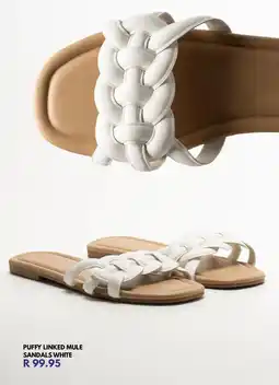 Ackermans Puffy linked mule sandals white offer