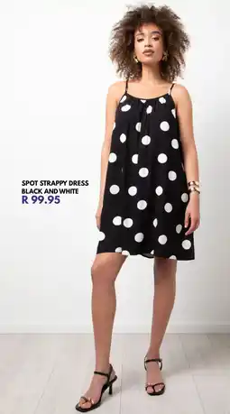 Ackermans Spot strappy dress black and white offer