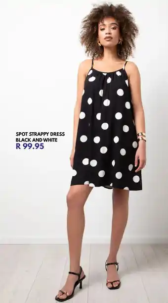 Ackermans Spot strappy dress black and white offer