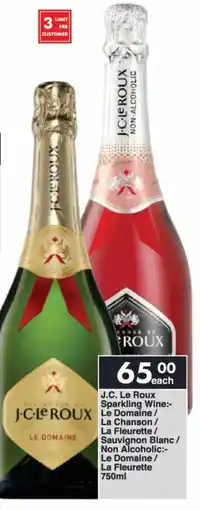 President Hyper J.C. Le Roux Sparkling Wine Le Domaine/ La Chanson/ La Fleurette/ Sauvignon Blanc/ Non Alcoholic Le Domaine/ La Fleurette offer