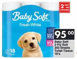 President Hyper Baby Soft 2 Ply Roll 350 Sheets Toilet Tissue offer