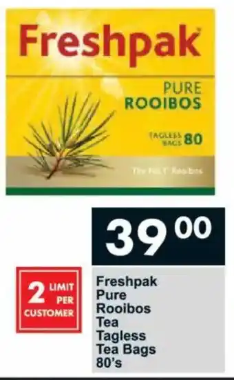President Hyper Freshpak Pure Rooibos Tea Tagless Tea Bags offer