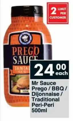 President Hyper Mr Sauce Prego/ BBQ/ Dijonnaise/ Traditional Peri-Peri offer