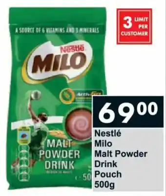 President Hyper Nestlé Milo Malt Powder Drink Pouch offer