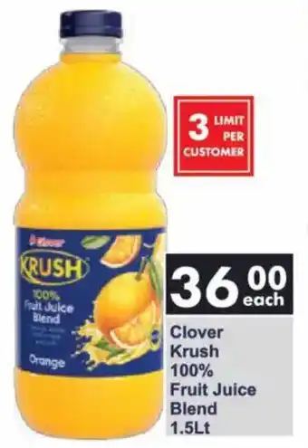 President Hyper Clover Krush 100% Fruit Juice Blend offer