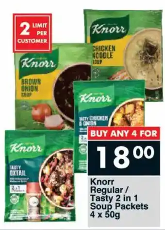 President Hyper Knorr Regular/ Tasty 2 in 1 Soup Packets offer