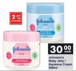 President Hyper Johnson's Baby Jelly/ Aqueous Cream offer