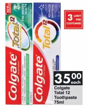 President Hyper Colgate Total 12 Toothpaste offer