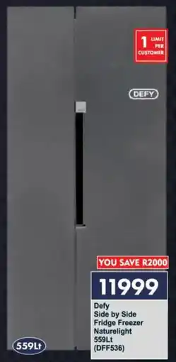 President Hyper Defy Side by Side Fridge Freezer Naturelight offer