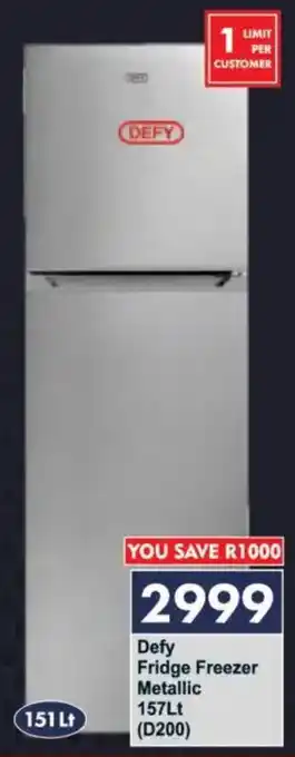 President Hyper Defy Fridge Freezer Metallic offer