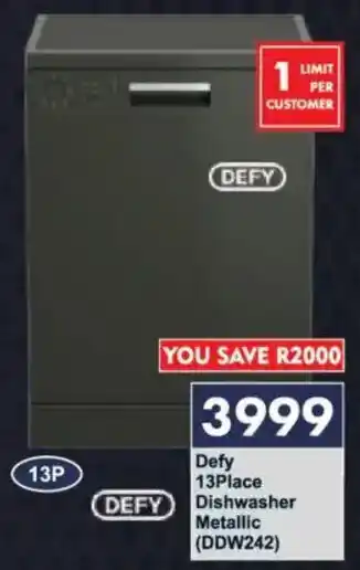 President Hyper Defy 13Place Dishwasher Metallic offer