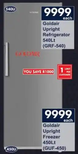 President Hyper Goldair Upright Refrigerator offer