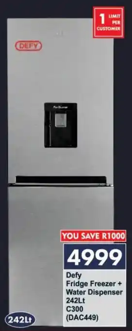 President Hyper Defy Fridge Freezer + Water Dispenser offer