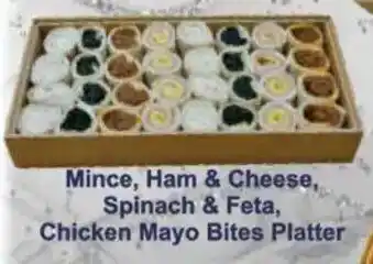 President Hyper Mince, Ham & Cheese, Spinach & Feta, Chicken Mayo Bites Platter offer