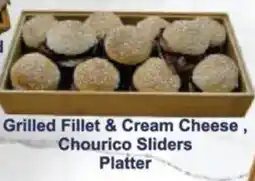 President Hyper Grilled Fillet & Cream Cheese, Chourico Sliders Platter offer