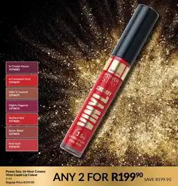 AVON Power Stay 16-Hour Creamy Vinyl Liquid Lip Colour offer
