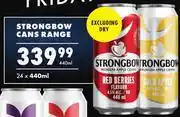 Ultra Liquors Strongbow Cans Range (Excl. Dry)-24 x 440ml offer