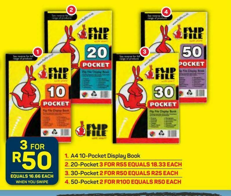 Flip file a4 pocket file display book 3 offer at Pick n Pay
