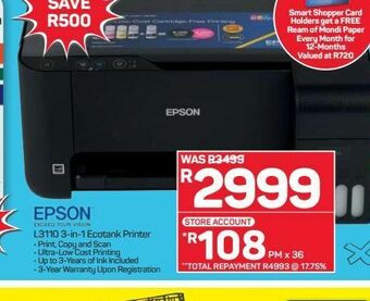 Pick n Pay Hypermarket Epson printer offer