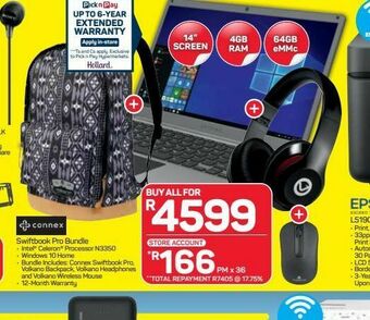 Pick n Pay Hypermarket Connex swiftbook pro bundle offer