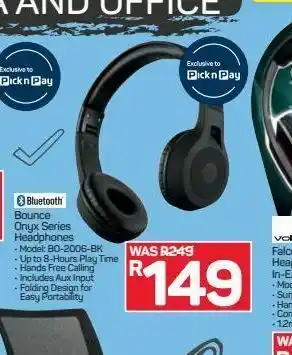 Pick n Pay Hypermarket Bounce onyx series headphones offer