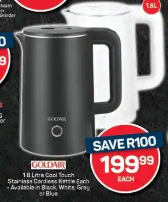 Pick n Pay Goldair 1.8 Litre Cool Touch Stainless Cordless Kettle offer