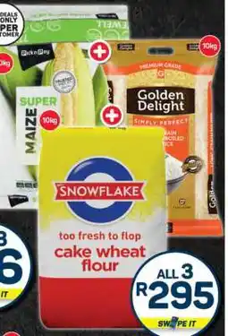 Pick n Pay Pick n Pay Super Maize Meal, Golden Delight Rice, Snowflake Cake Wheat Flour offer
